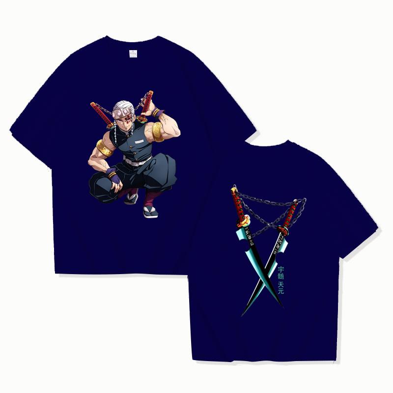 Hot Anime Uzui Tengen Graphic Short Sleeve T-shirts for Women Men Shirts Loose T-shirt Casual Summer T-shirts Plus Size Tops