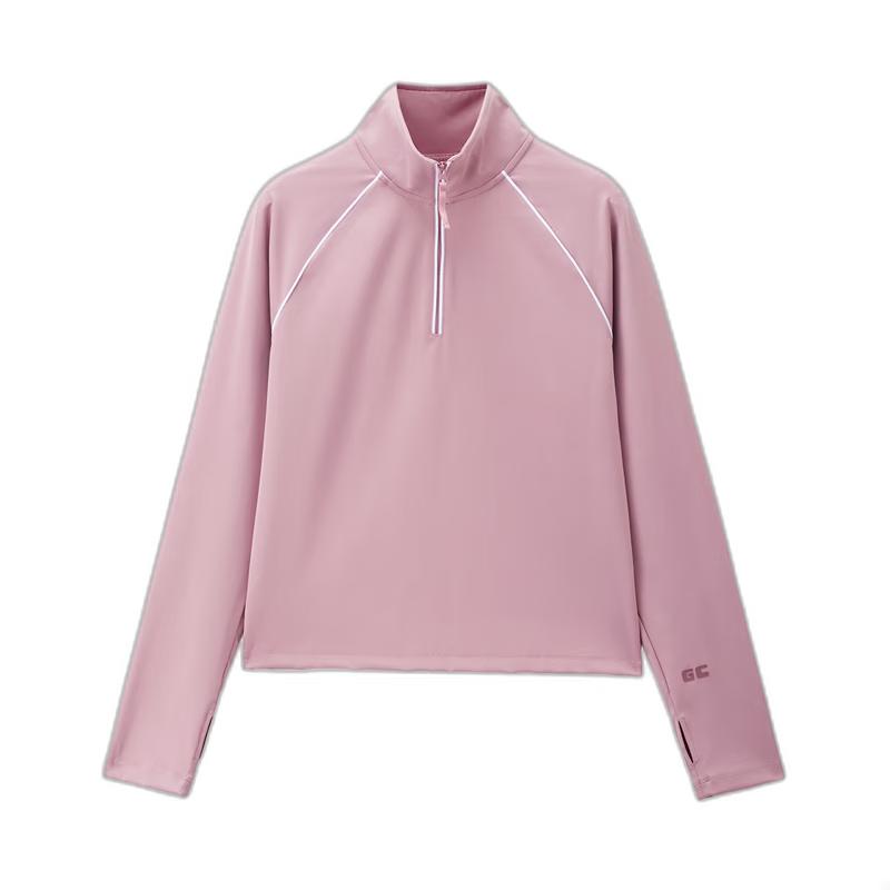 GIORDANO CONCEPTS Women s Colorblock Raglan Half-Zip Long Sleeve T-Shirt M