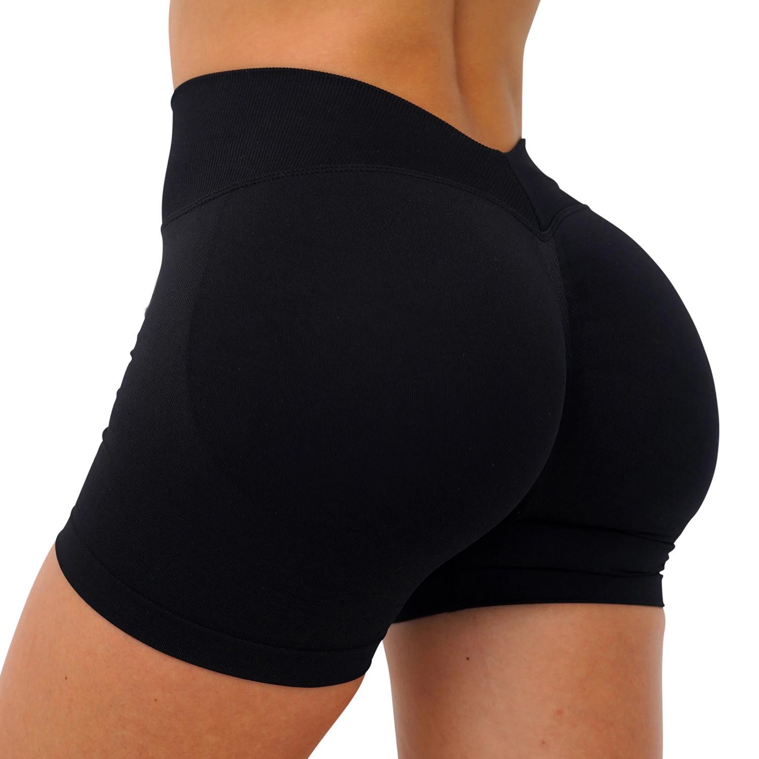 

High-Waisted Lycra Fitness Shorts: Breathable, Tight, Elastic Three-Quarter Yoga Shorts Small