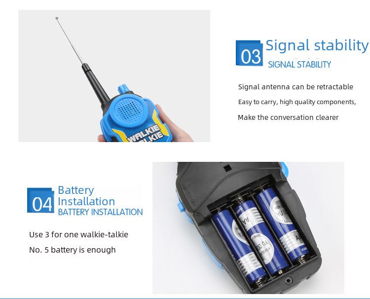 2-Pack Children's Mini Walkie Talkie Toy for Parent-Child Interaction, Indoor & Outdoor Play