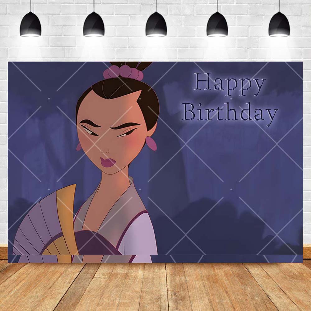 Brave Mulan Movie Background Customizable Text Children's Birthday Party Banner Background Room Poster Decoration Holiday Gift