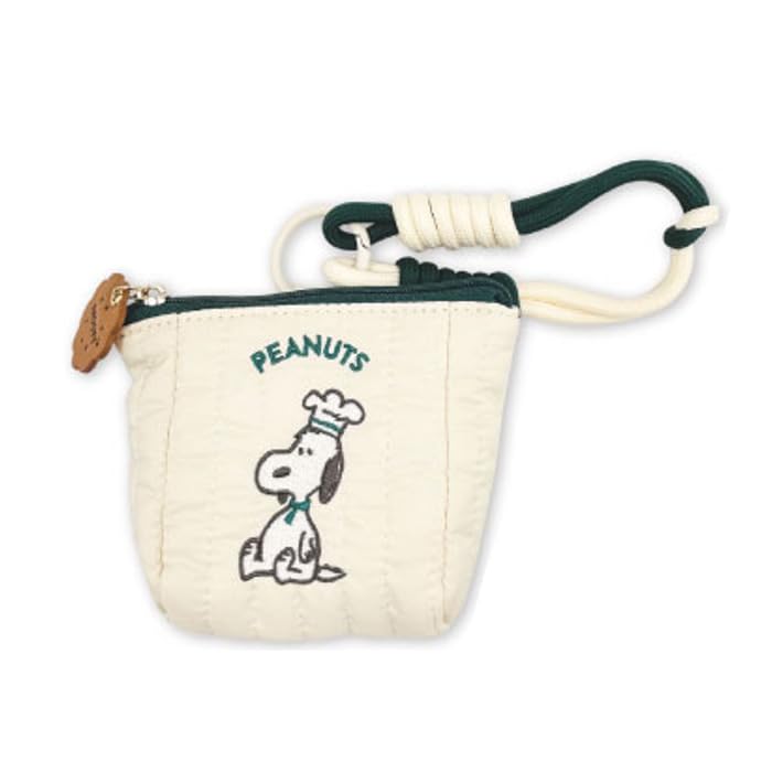 Marimo Craft Snoopy Snack Time Chef Series Mini Pouch with W75 x H85 x Strap, Green, Approx. D45mm, SPCQ-689 зелёный