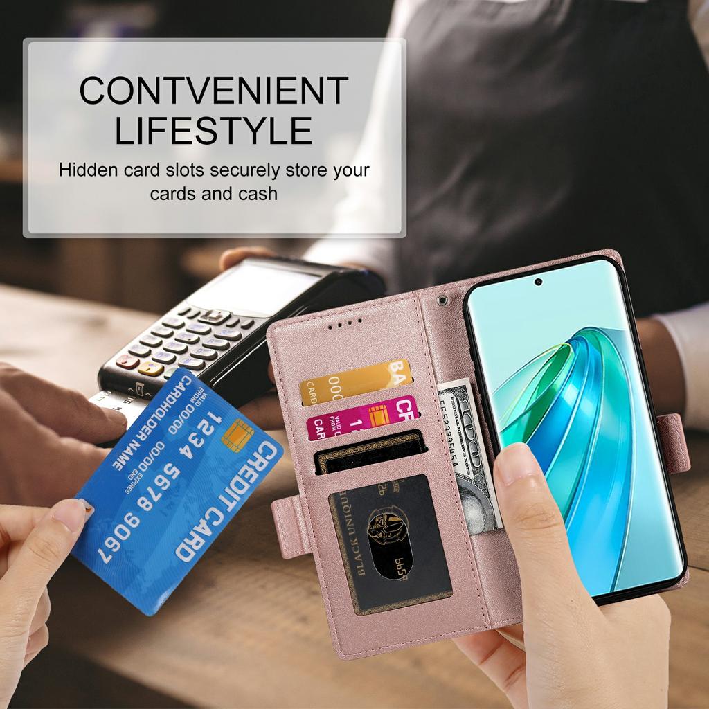 Stand Case for Honor Magic8 Lite 5G/X70 5G/X9d 5G PU Leather Wallet Phone Cover