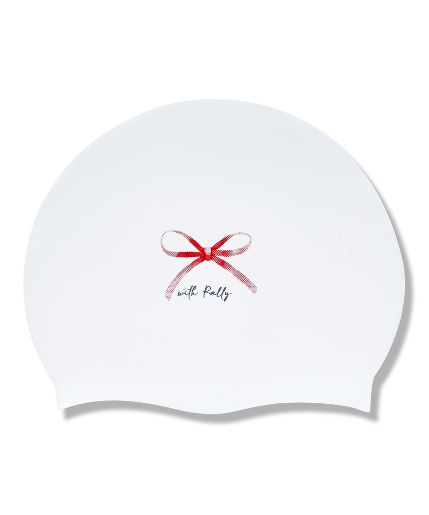Laelliseupocheu [Qruc301 Red] Color Ribbon Silicone Swim Cap Red