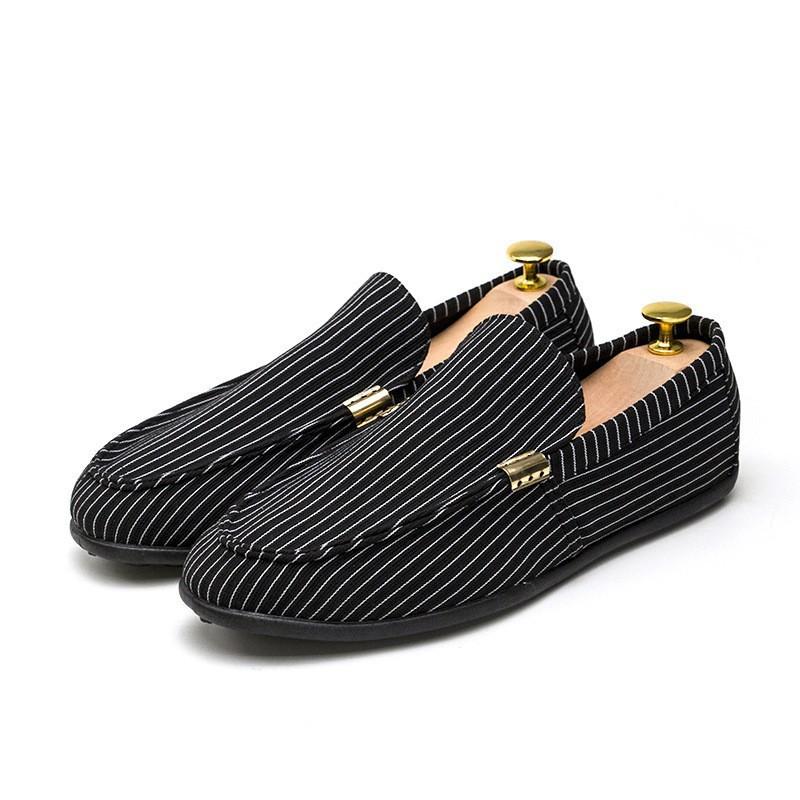 Spring And Summer Breathable Men'S Loafers Large Size Men'S Non-Slip Soft Casual Canvas Shoes Light And Comfortable Flat Shoes