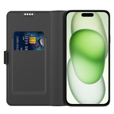 Für iPhone 16 Pro Max Hülle Innere TPU Leder Klapphülle Kartenfach