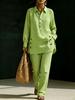 Popular 2026 autumn and summer cross-border new foreign trade women's clothing long-sleeved shirt casual trousers two-piece set