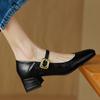 Marrón Nude Negro Tacones Bajos Zapatos de Salón para Mujer Mary Janes Zapatos Moda Correa Oficina Fiesta Zapatos de Boda Señoras Otoño Cómodo