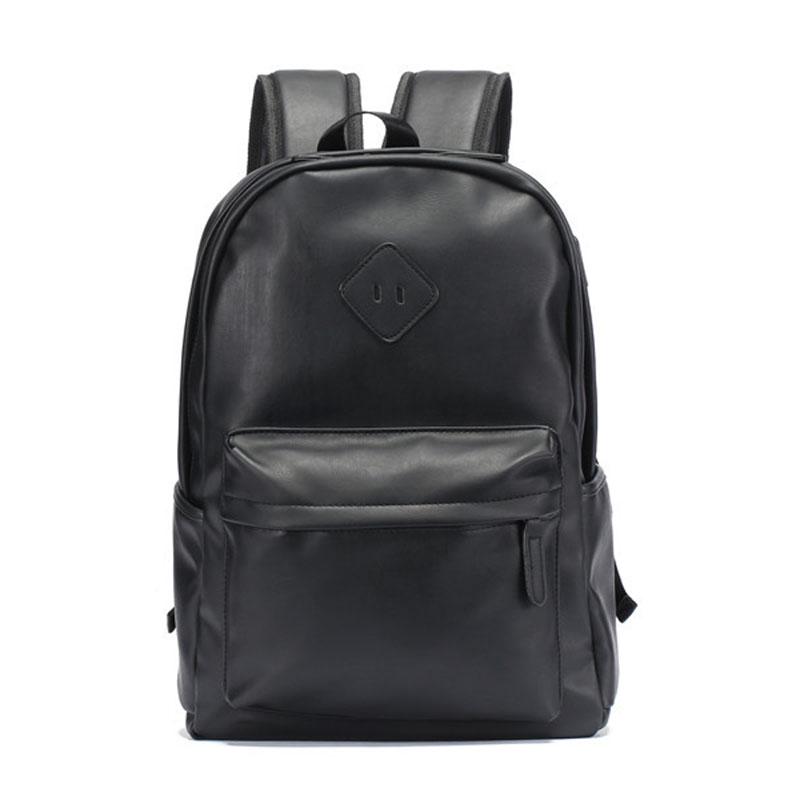 

Мужской кожаный рюкзак, многофункциональный рюкзак для ноутбука с USB-портом для зарядки, перфорацией для наушников, повседневный школьный рюкзак для школьников, модная компьютерная сумка 14 чёрный