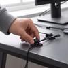 10-Pack Black Small Square Silicone Self-Adhesive Cable Set for Desk