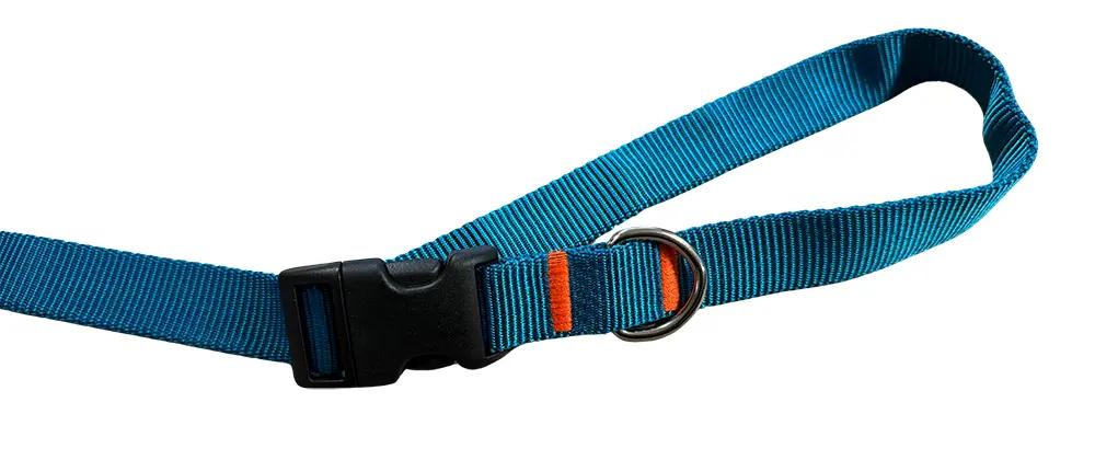 Dog Leash with Shock Absorber, Short Adjustable, with Handle, 280cm, TURQUOISE, AMOhand, Fasten