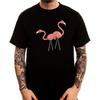 Pink Flamingos Couple Beautiful Nature Love Black Printed Cotton  T-shirt