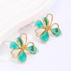 Retro Sweet Fashion Double Layered Flower Petal Earrings For Women