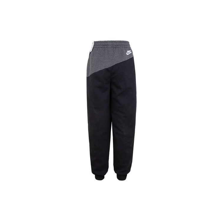 Nike Kids  Knitted Sports Pants Letter Print Color Block Drawstring Fleece Kids pants Black FN9132-010