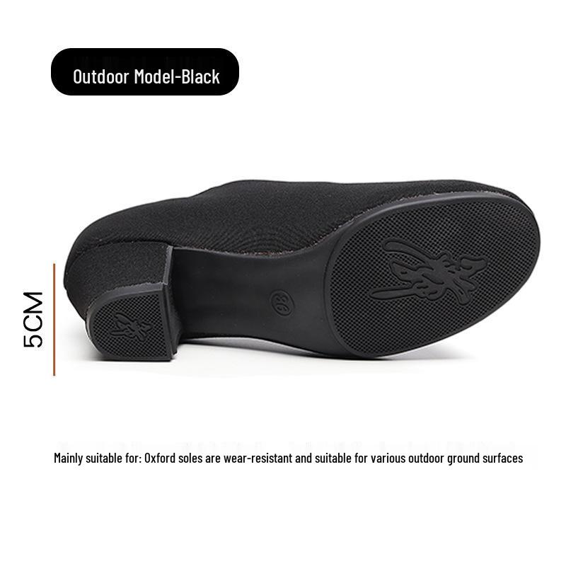 Women's High Heel Latin Dance Shoes - Adult Training & Teacher Oxford Square Dance Footwear