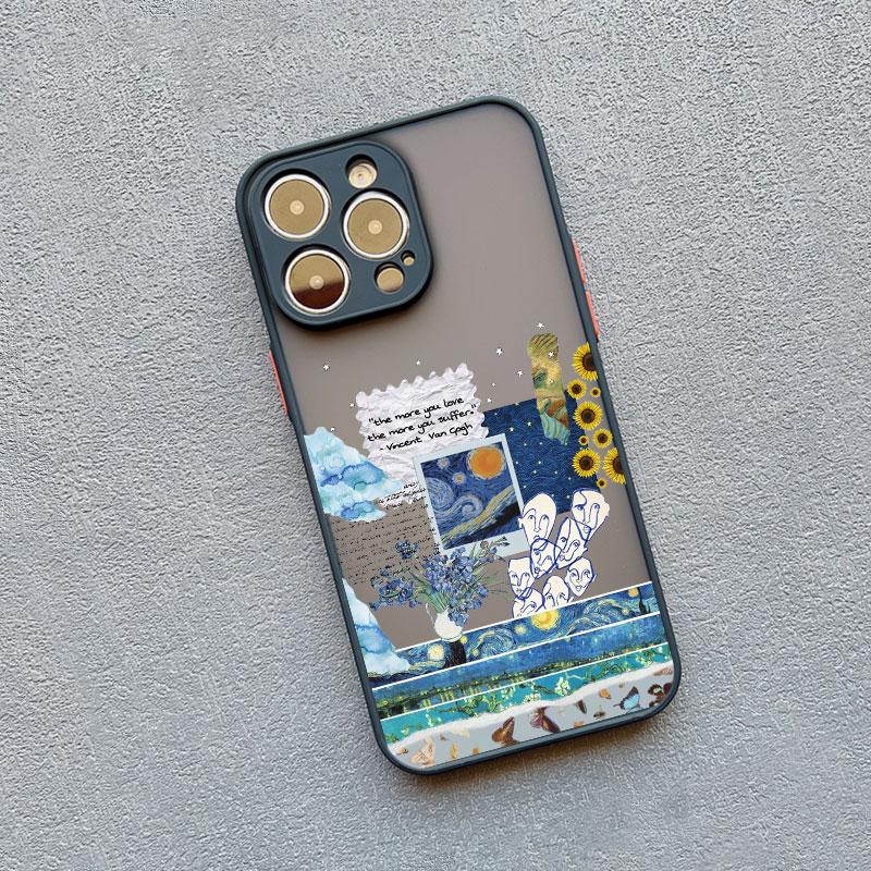 Art Painting Phone Cases For iPhone 11 12 13 14 15 16 Pro Max 15 14 Plus 13 12 Mini X XS XR 7 8 Plus SE2 Shockproof Case Cover