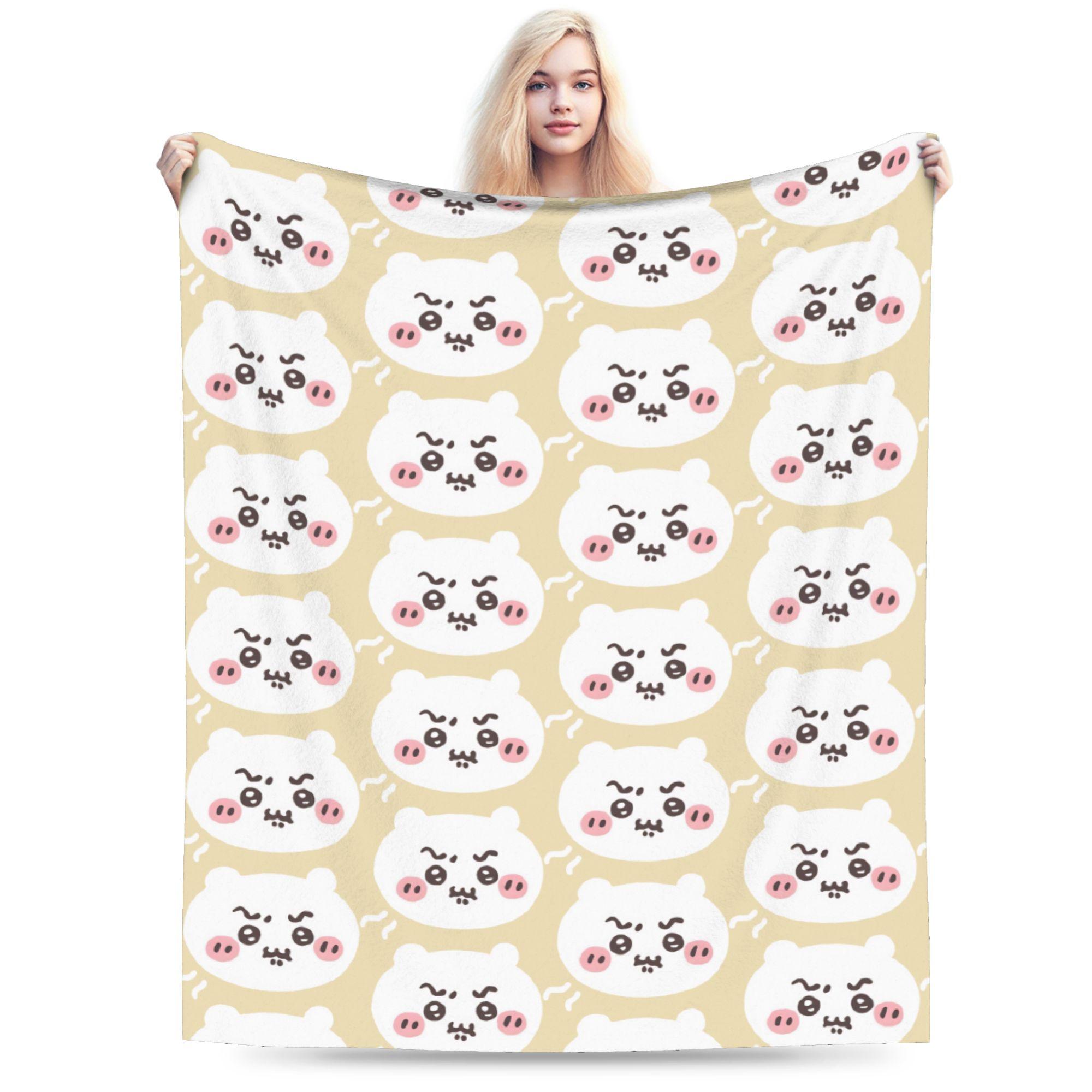 Exquisite Fashion Items Unisex Chiikawas Blankets Flannel Spring Autumn Breathable Warm Throw Blankets For Bedding Car Bedspread