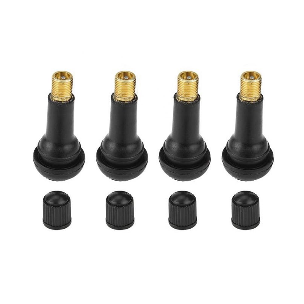 Bezdušová pneumatika LIANHATA Sada 4 kusů pryžových ventilů TR413 Bezdušová pneumatika Vzduchový ventil Gumové auto kolo, rovné (8 kusů TR413)