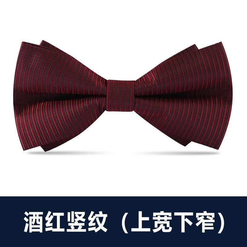 Men'S Double Bow Tie Groom Best Man Burgundy Black Dress Shirt Wedding British Korean Edition Bow Women