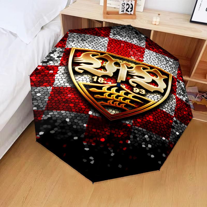 1PC Vfb Fc Crest Printed Umbrella Folding Umbrella, Automatic Umbrella 8-Frame for Travel, Camping Fan Gifts Christmas Gifts