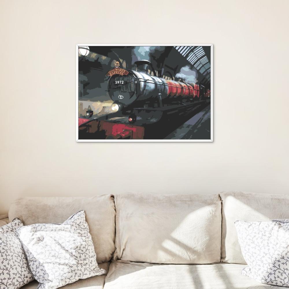 Malowanie Po Numerach Obrazy Do Malowania-Express Do Hogwartu Nocą 50X40 Cm
