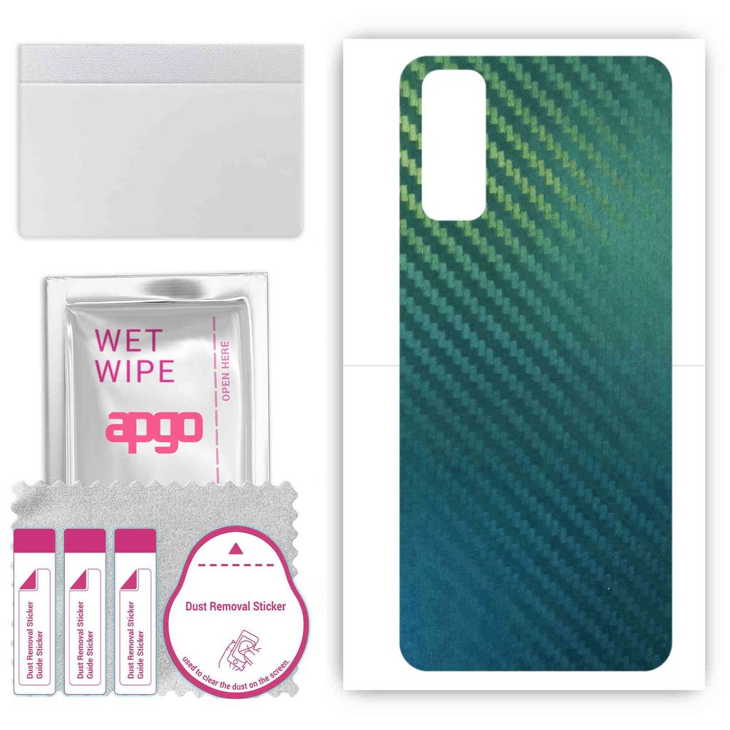 apgo Protective Skin Sticker for the Back Compatible with Vivo Y30g, Wrap Film, Foil, Vinyl - Pattern Carbon Chameleon CAKA1