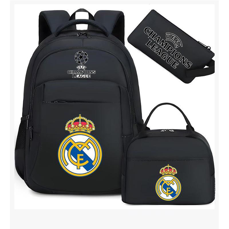 Kids Soccer Backpack Large Capacity School Bags Set of 3 Fan Gear for Boys Girls Waterproof Durable