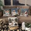 Christmas Snow Pillowcase: Embroidered Dream Cabin and Bright Starry Sky New Year Home Decoration 2d Flat Printing