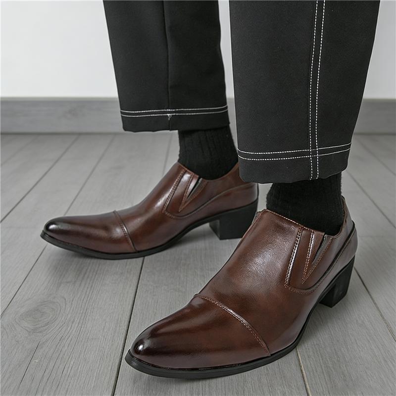 British Designer Gentleman New Pointed Chelsea Business Elevator Shoes For Men Fashion Dress Wedding Prom Homecoming Footwear