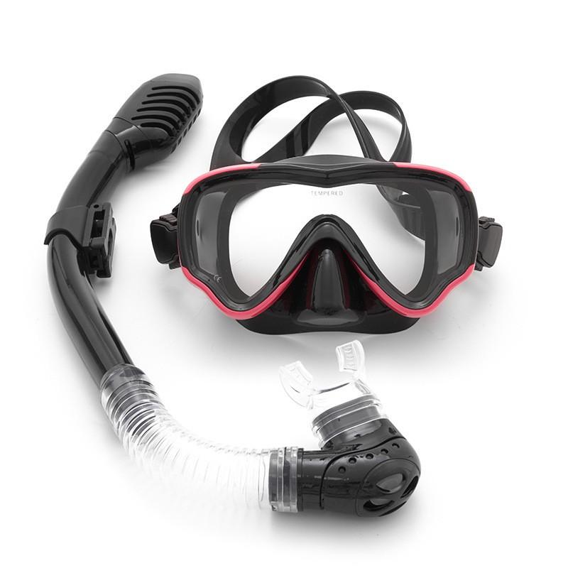 Schnorchelset Mit Anti-Beschlag-Maske Dry-Top Schnorchel Erwachsene Kinder Großer Rahmen Schwimmbrille