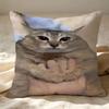 Soft Plush Cute Cat Throw Pillow Comical Cat Face Decor Pillow Funny Sofa Cushion  Bedroom