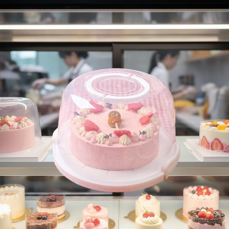 Tall Cake Box with Clear Cover and Nonslip Designs for Holding Layers Desserts Safely During Event Crafted of ABS