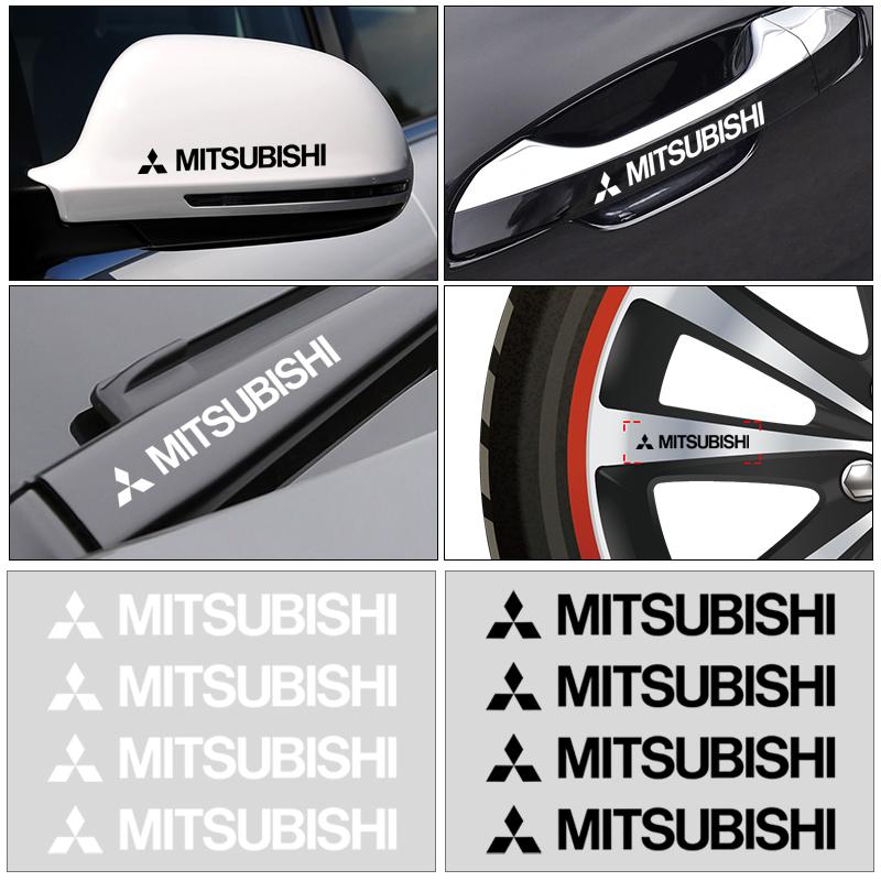 Adesivi per auto Adesivi per Maniglie delle Porte Decorazione Specchietto Retrovisore Posteriore Per Mitsubishi ASX Lancer Pajero Outlander L200 EVO Lancer EX
