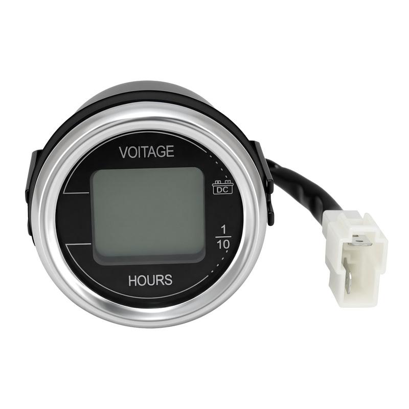2'' 52MM 2 In 1 Car Voltage + Hour Display Gauge LED Digital Meter Waterproof Voltmeter Round Voltage Meter Volt Detector 12V24V