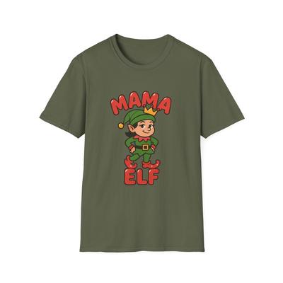 Unisex Mjukstil T-shirt Mamma Elf Rolig Julhelg Tecknad T-shirt