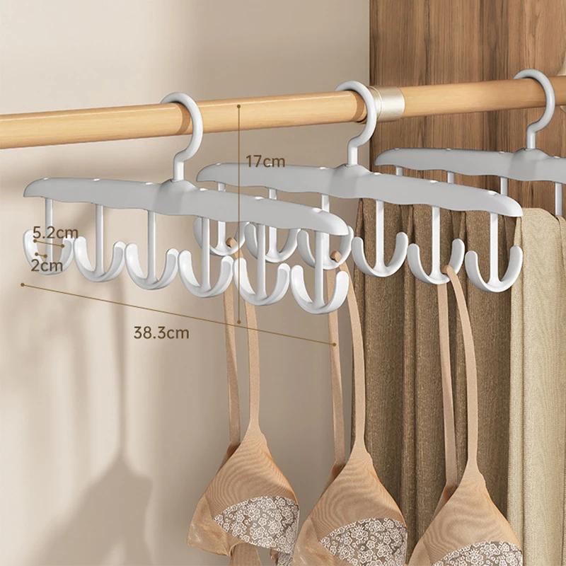 

1/2шт вешалка для бюстгальтера для шкафа, вращающиеся на 360° многофункциональные стойки с крючком для поясной сумки, экономящая место стойка для хранения жилетов 1PCS светло-серый