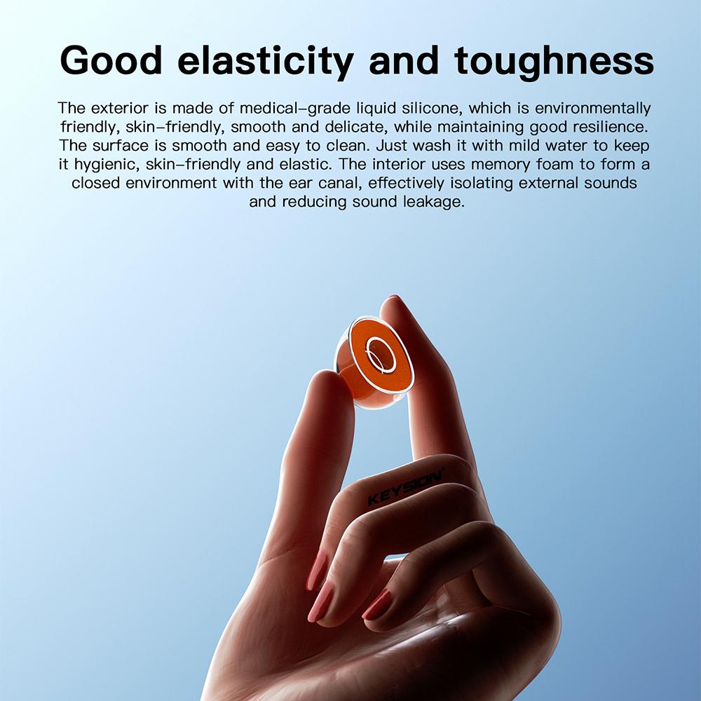 KEYSION Slow Rebound Memory Foam+Transparent Liquid Silicone Ear Tips SML Noise Isolating Soft Safe Eartips Earphone Accessories