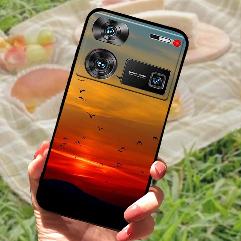 Shockproof Funda For ZTE Nubia Z60 Ultra Case Silicon Black Soft Bumper for Nubia Z60 Ultra Phone Cases Z60Ultra Cartoon Shell
