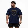 Baumwolle Herren Bedrucktes Oversized T-Shirt Rundhals Kurzarm Fitness Training T-Shirt
