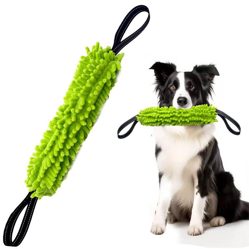 Colorful Double Handle Interactive Dog Toy Outdoor Training Equipment Teeth Grinding Plush Toy for Medium Large Dogs Pet Stuff