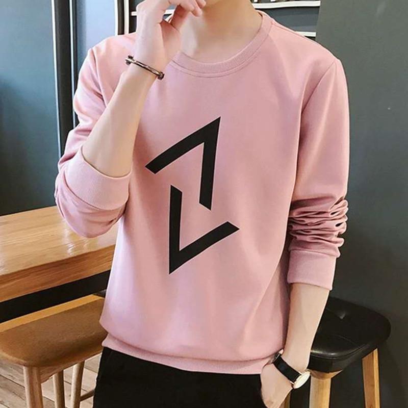New Men's Korean Style Crew Neck Long Sleeve Sweatshirt - Spring/Autumn Casual Pullover