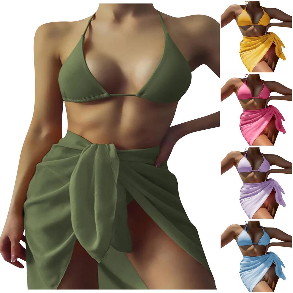 Women's Sexy Fashion Three-piece Tie-dye Print Swimsuit Bikini