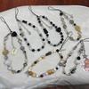 Y2k Black Heart Pearl Beaded Phone Chain Hanging Cord Phone Charms Phone Strap Summer Handmade Mobile Lanyard Jewelry Gift