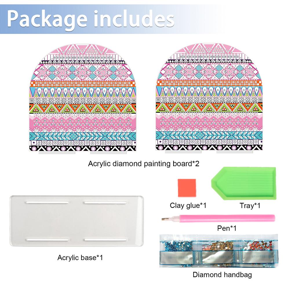 Double Sided Christmas Diamond Painting Napkin Holder DIY 5D Acrylic Diamond Painting Tabletop Paper Towel Holder Desk Ornaments