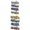 8x Bus Model Toys Openable Door Pull