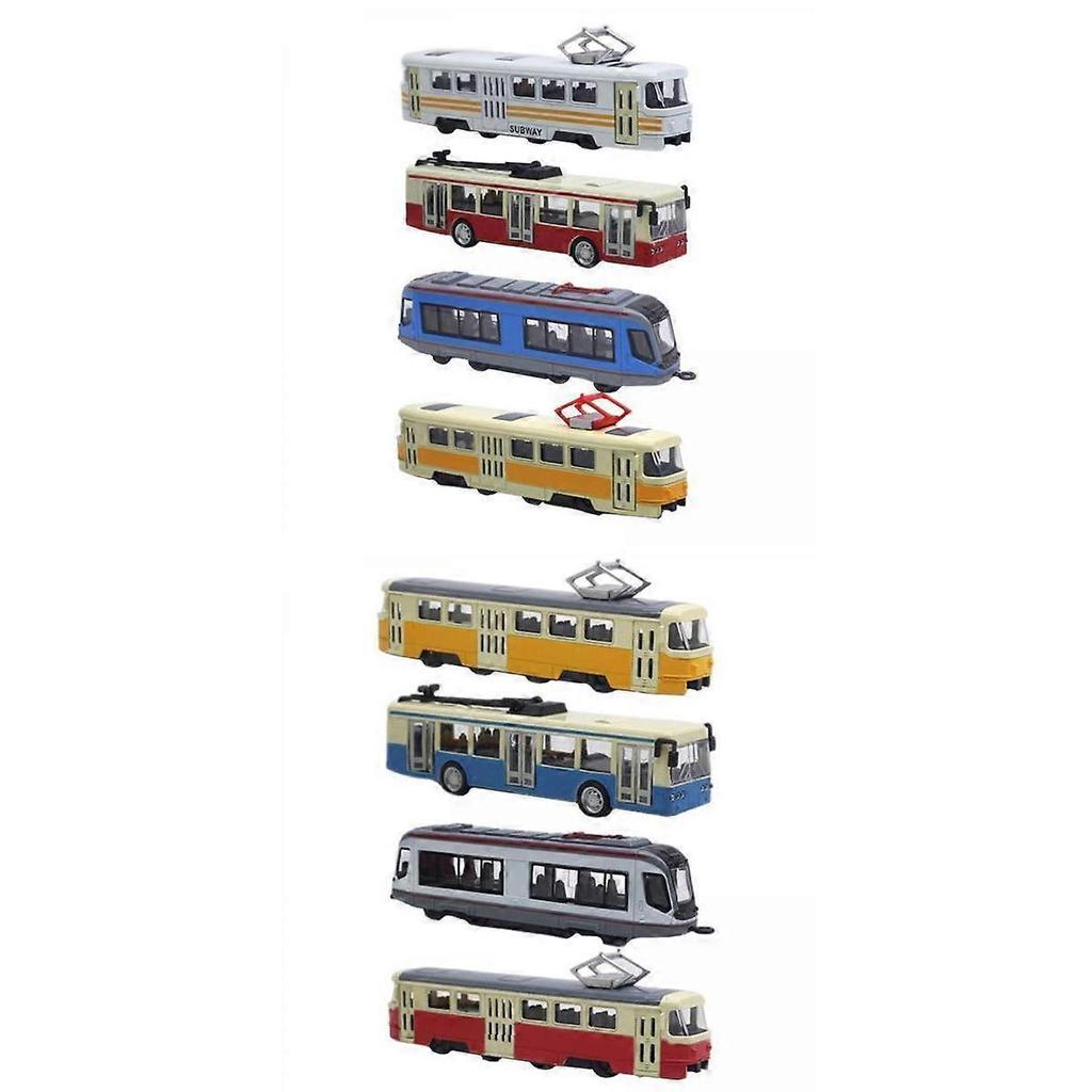 8x Bus Model Toys Openable Door Pull