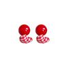 Ancola Silver Needle Red Heart Earrings – Fashionable, Luxurious & Elegant for Autumn/Winter 2025
