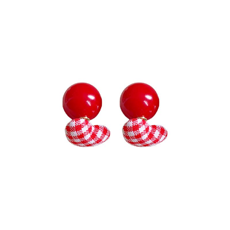 Ancola Silver Needle Red Heart Earrings – Fashionable, Luxurious & Elegant for Autumn/Winter 2025