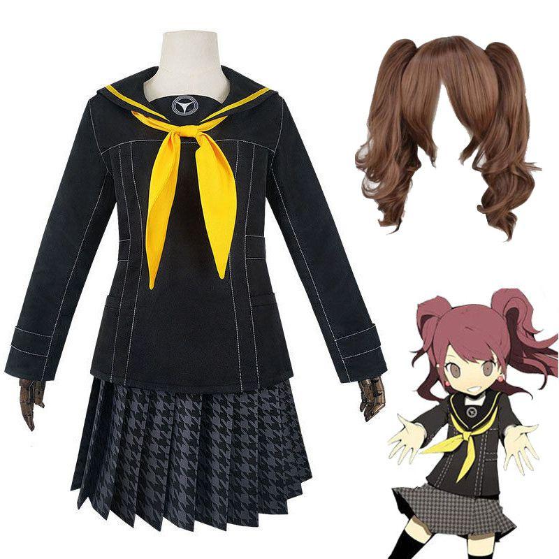 Persona 4 Kujikawa Rise School Uniform Cosplay Costume With Stylish Top Skirt And Tie