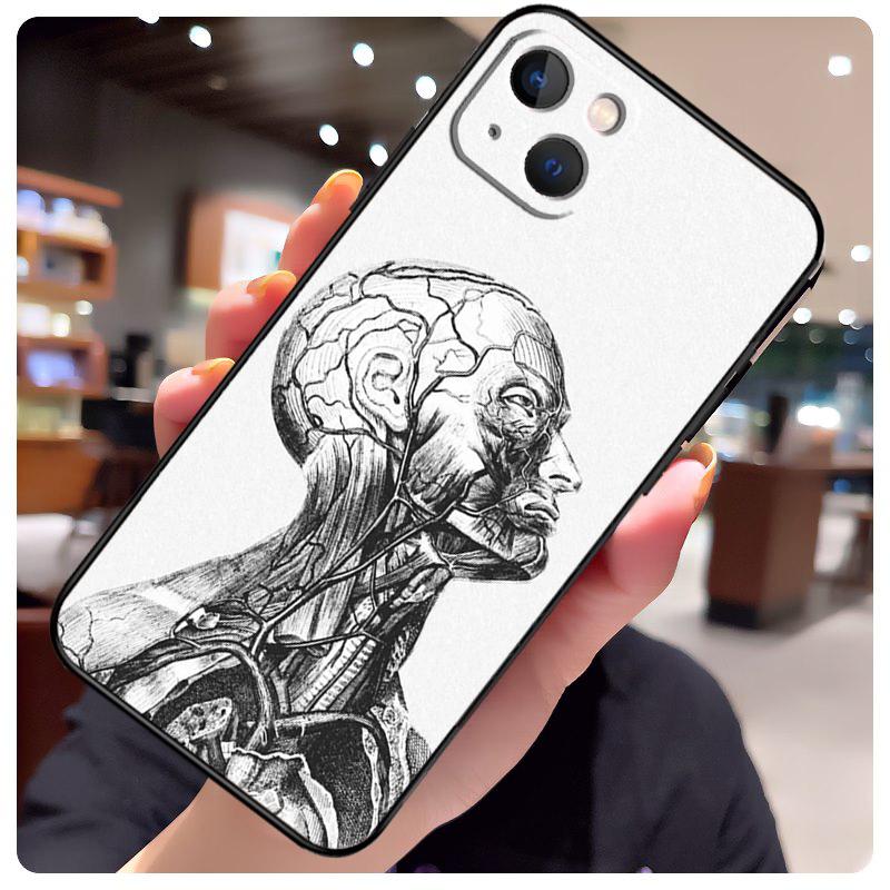 Human Anatomy Case For iPhone 13 Pro Max 16 15 11 12 14 17 Pro Max Mini 15 16 Plus 16e 17 Air Phone Cover